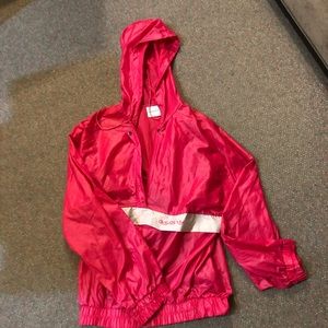 Hot Pink Large Adidas Packable Anorak